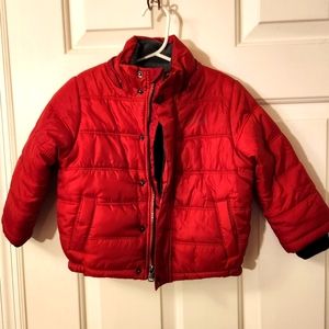 Calvin klein puffer jacket, warm, cozy. My son worn a few times in winter.